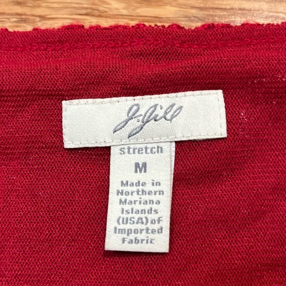 J. Jill Deep Red Lace Long Sleeve Button Front Cardigan. Size Women;'s Medium - Picture 8 of 12